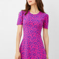 Printed Midi Dress For Women - Fuchsia - MEME