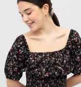 Printed Shirt For Women - Black - MEME