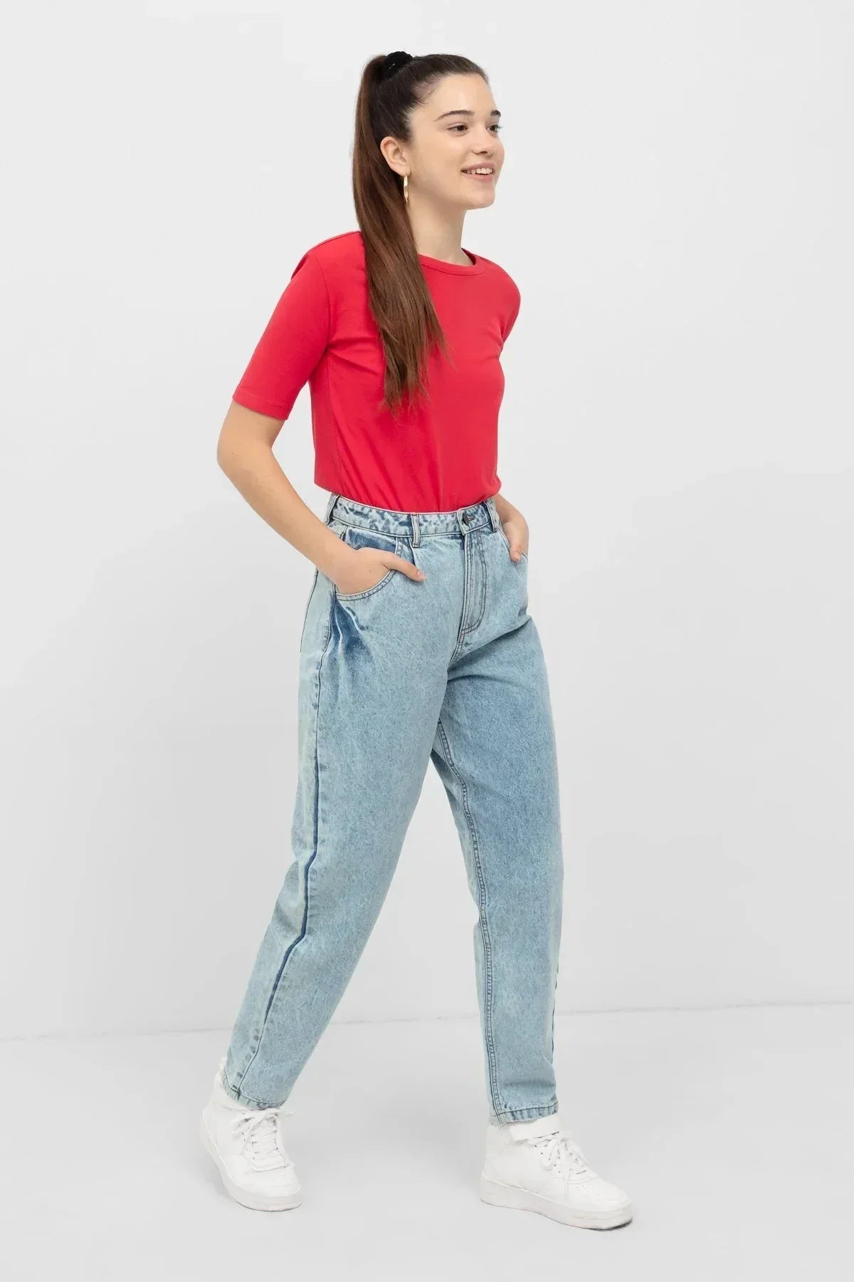 Solid T-Shirt For Women - Red - MEME
