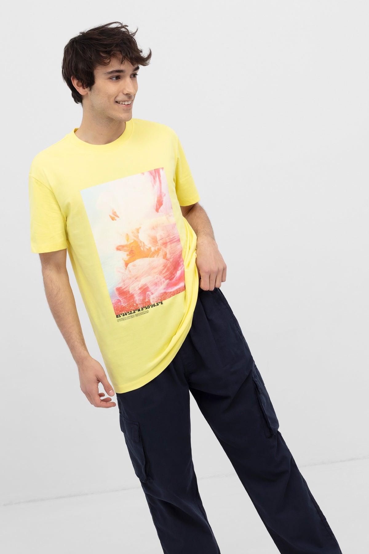 Printed T-Shirt For Men - Yellow