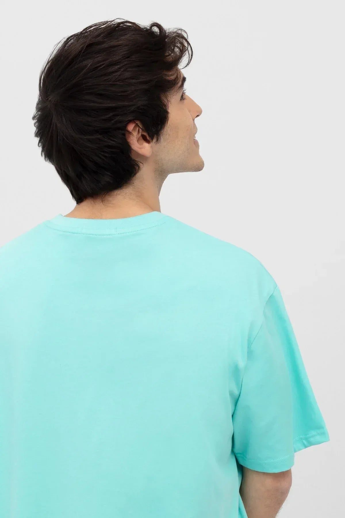 Printed T-Shirt For Men - Turquoise - MEME