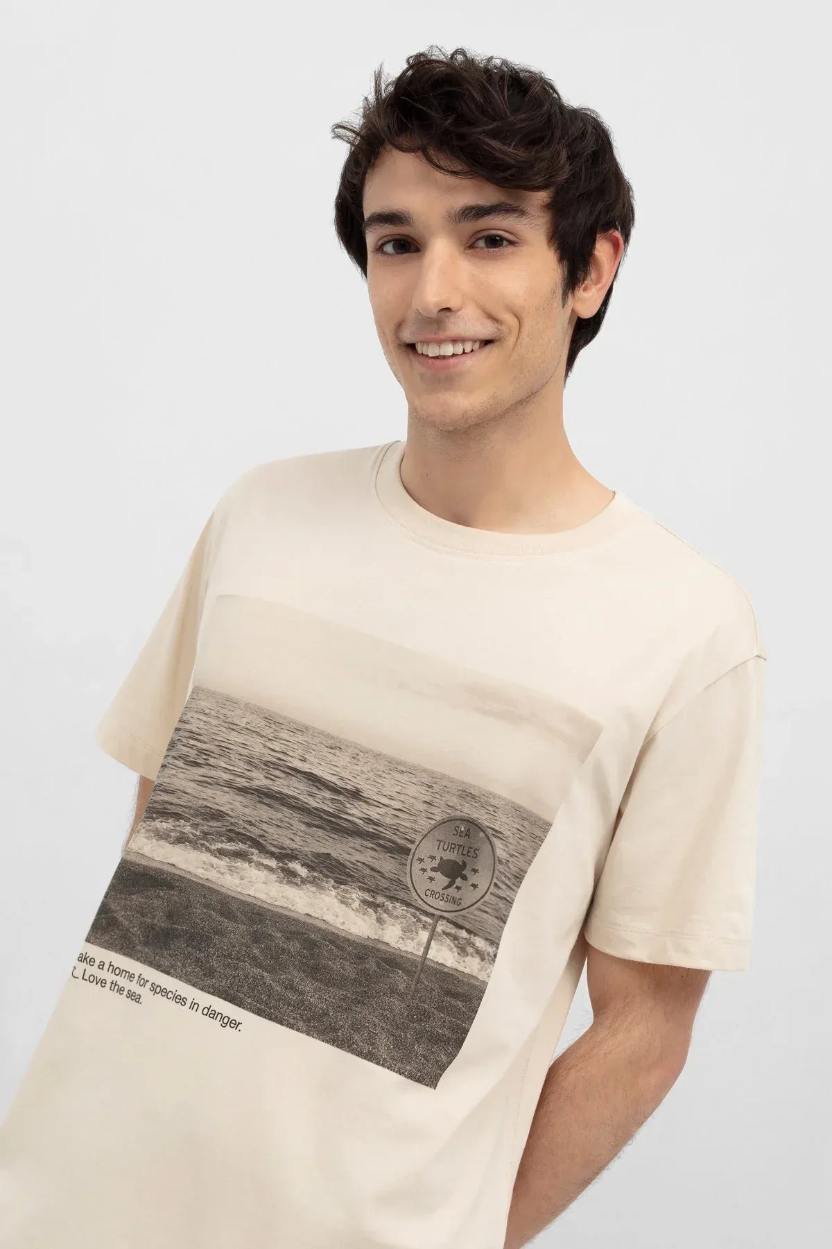 Printed T-Shirt For Men - Sand - MEME