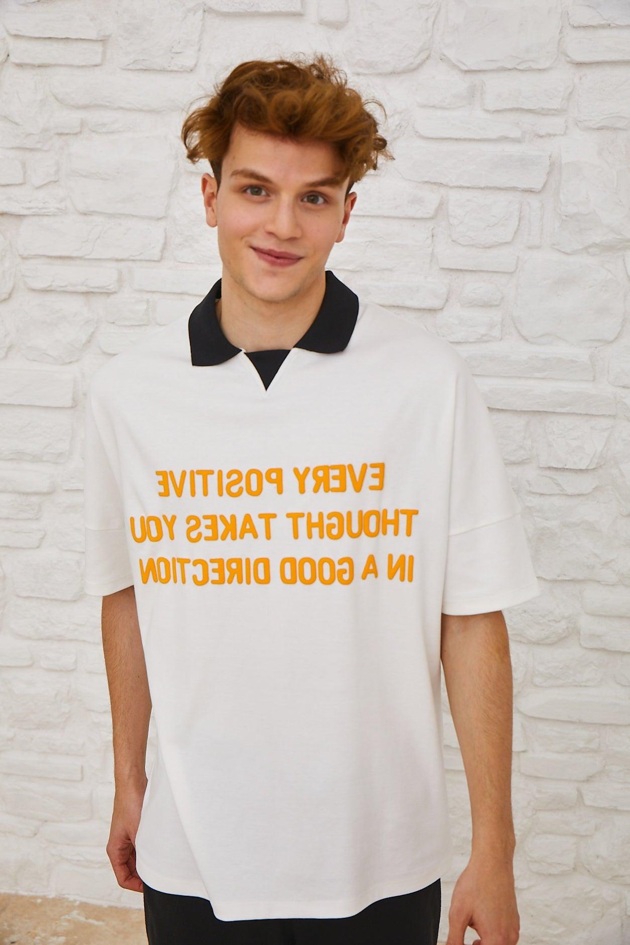 Printed Polo T-Shirt For Men - Black