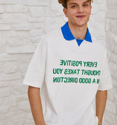 Printed Polo T-Shirt For Men - Royal Blue Front Side
