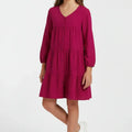 Crinkled Dress For Girl - Fuchsia - MEME