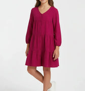 Crinkled Dress For Girl - Fuchsia - MEME