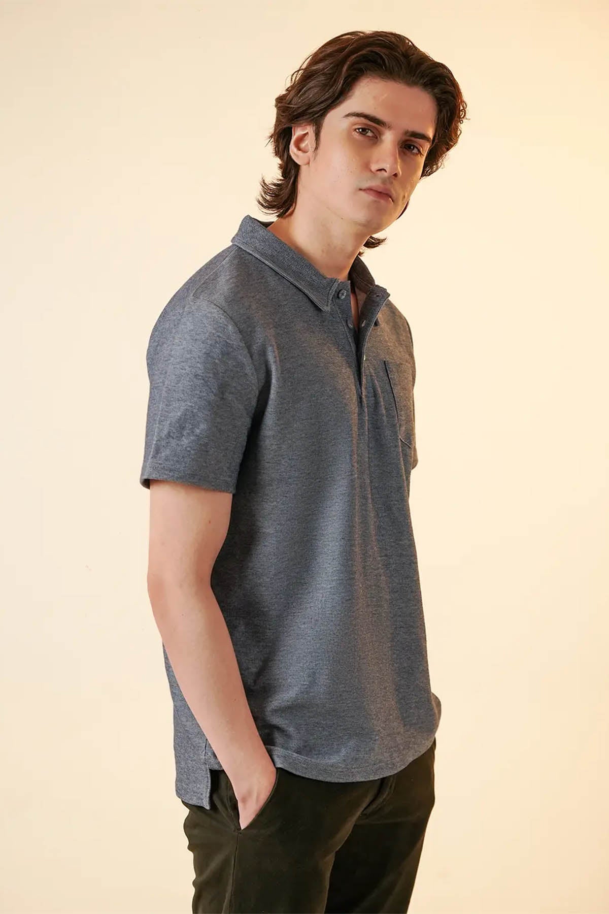 Casual Polo T-Shirt For Men - Blue