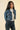 Cropped Denim Jacket For Women - Blue Grey