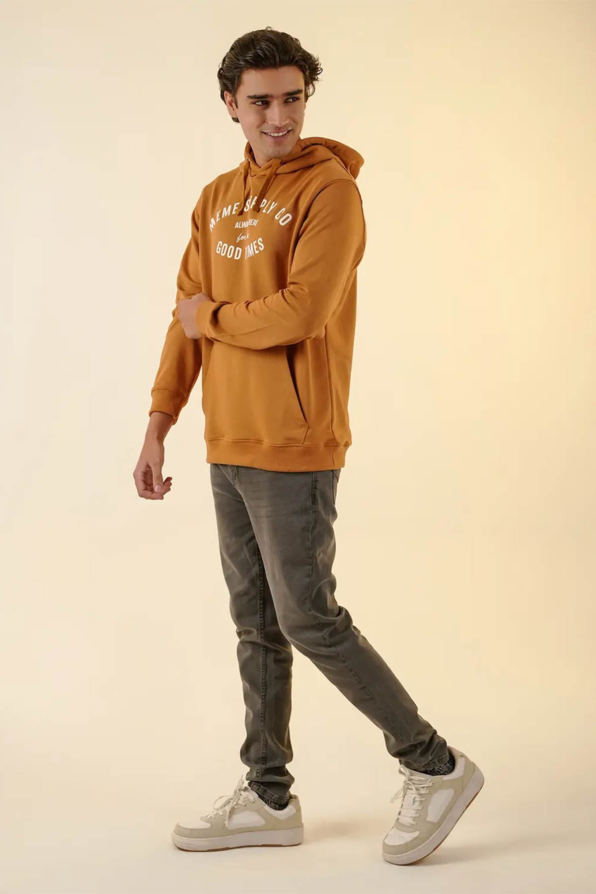 Good Times Hoodie For Men - Almond