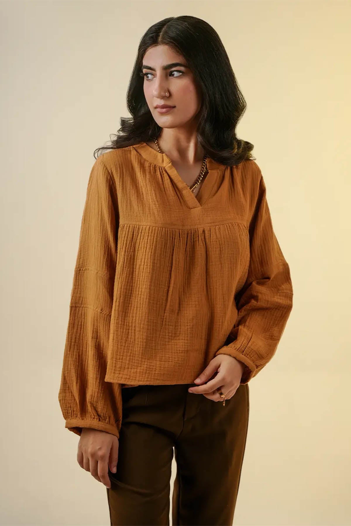 Stylish Blouse For Women - Brown