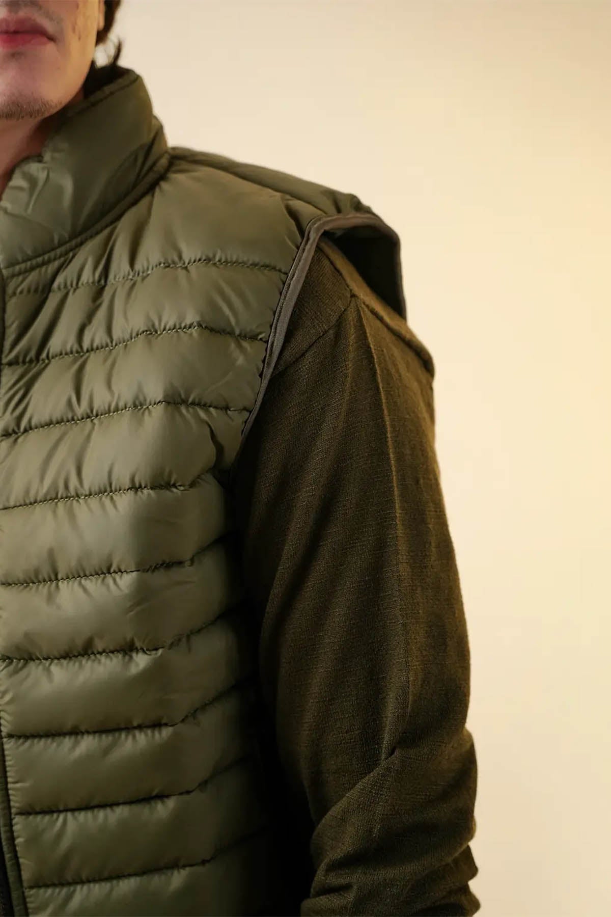 Puffer Jacket For Men - Khaki