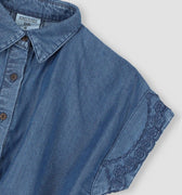 Solid Dress For Baby Girl - Blue - MEME