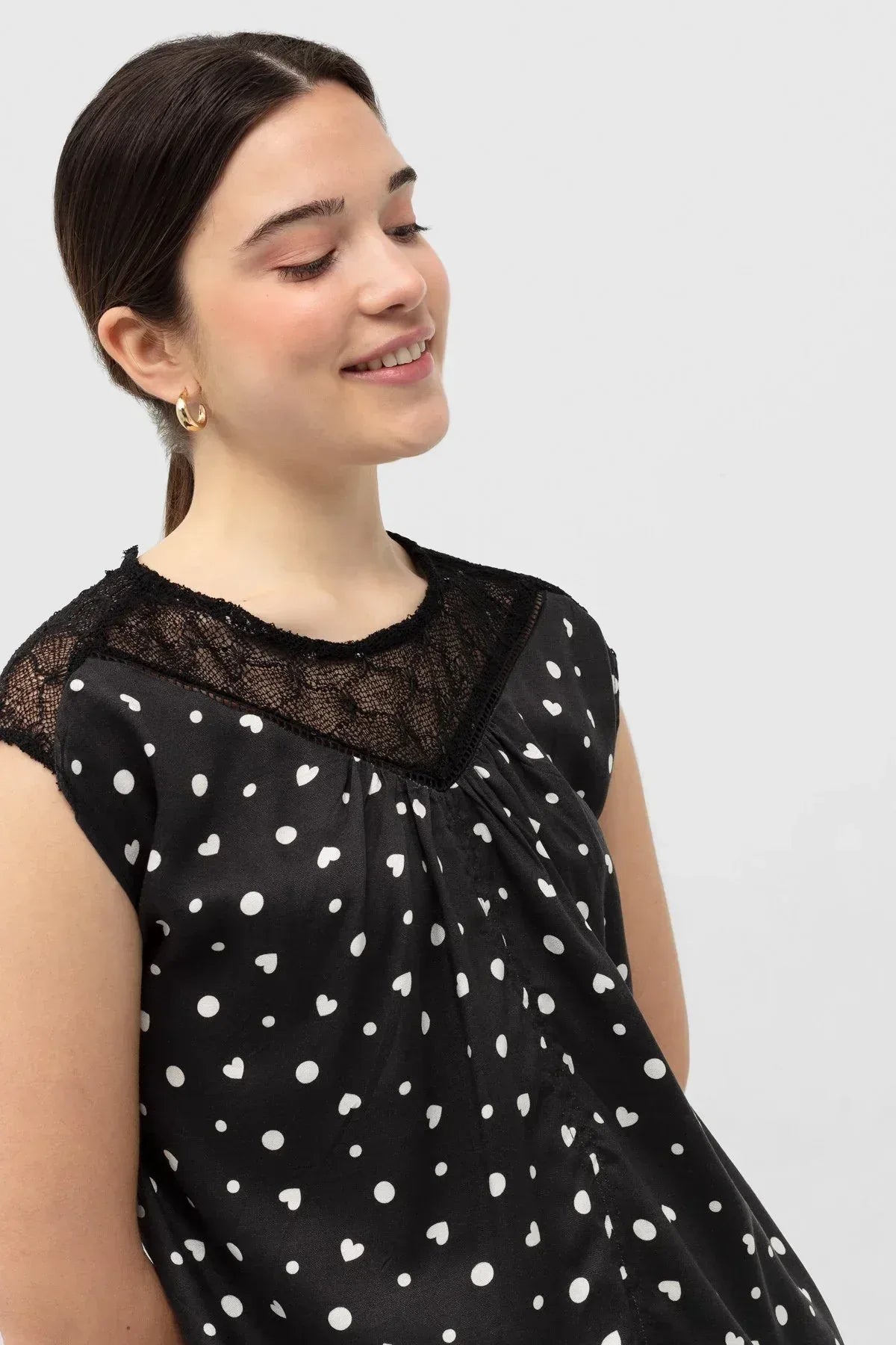 Printed Shirt For Women - Black - MEME