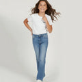 Medium Wash Flared Denim Jeans For Girl - Mid Blue - MEME