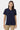 Solid V-Neck T-Shirt For Women - Navy 