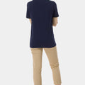 Solid V-Neck T-Shirt For Women - Navy 