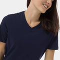 Solid V-Neck T-Shirt For Women - Navy 