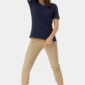 Solid V-Neck T-Shirt For Women - Navy 