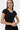 Solid V-Neck T-Shirt For Women - Black 