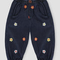 Embroidered Denim Jogger Pants 