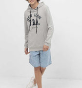 Iconic Typography Hoodie For Men - Grey