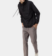 Solid Casual Hoodie For Men - Black 