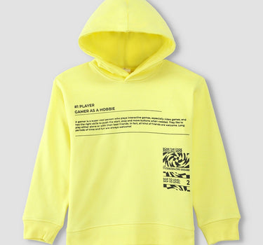 Typography Front Closed Hoodie 