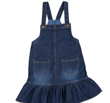 Dark Wash Dungaree Dress 