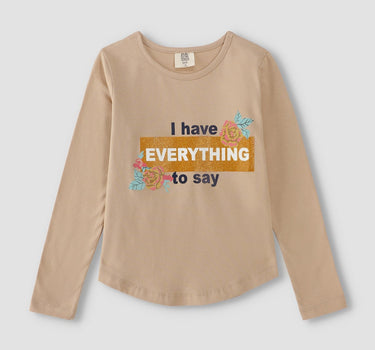 Floral Typography Long Sleeve T-Shirt 