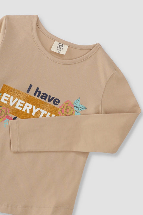 Floral Typography Long Sleeve T-Shirt