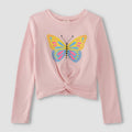 Sparkling Butterfly Waist Knot Top 