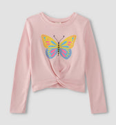 Sparkling Butterfly Waist Knot Top 