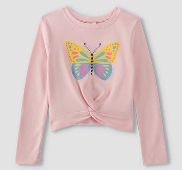 Sparkling Butterfly Waist Knot Top 