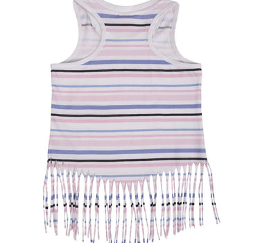 Striped Self Fringe Top 