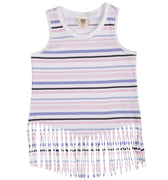 Striped Self Fringe Top 