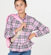 Check Shirt For Girl - Light Pink - MEME