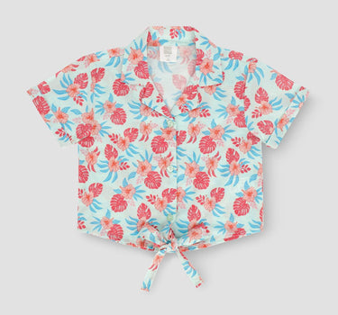 Safari Floral Self-Tie Top 