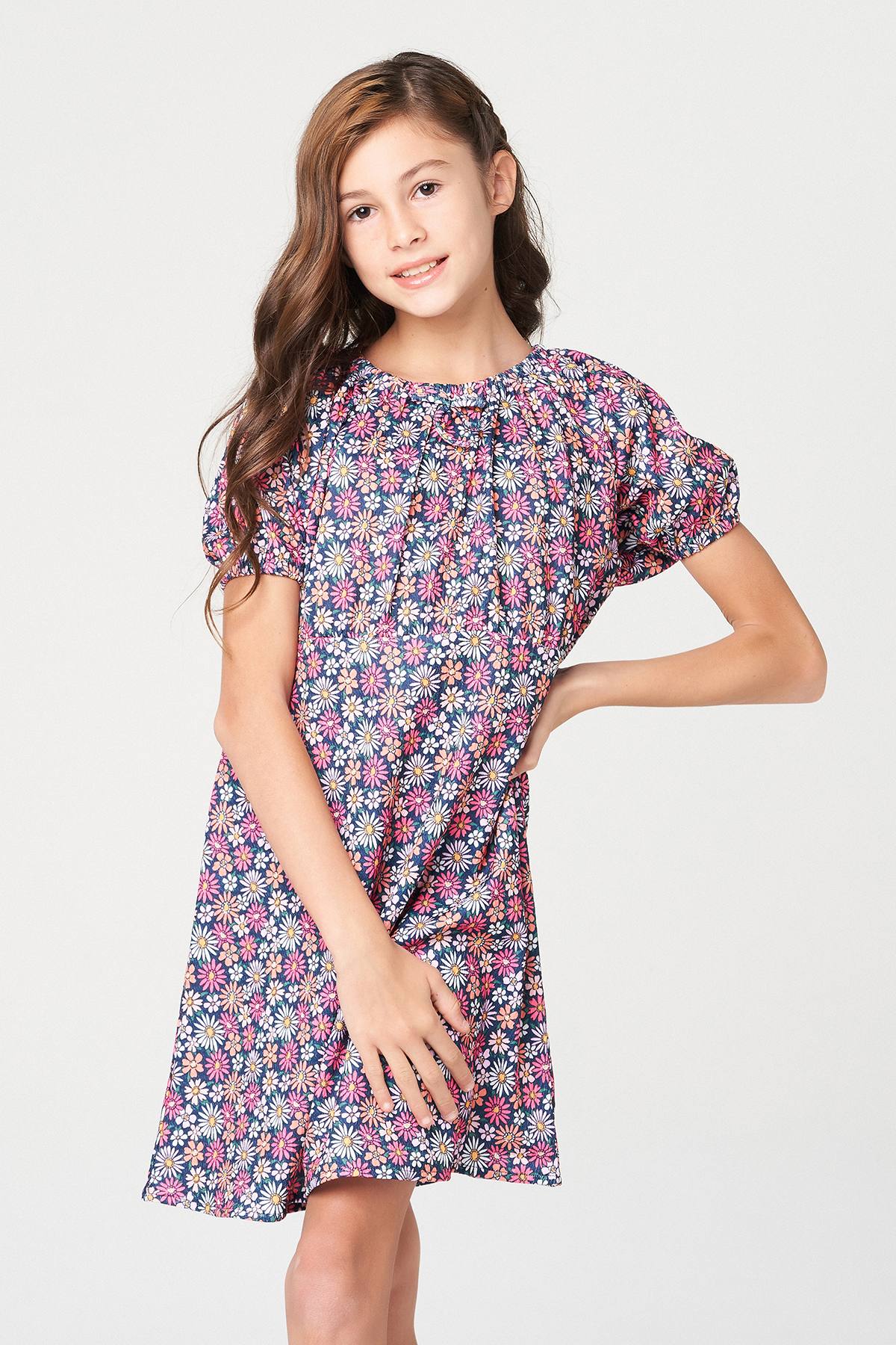 Floral A-Line Midi Dress