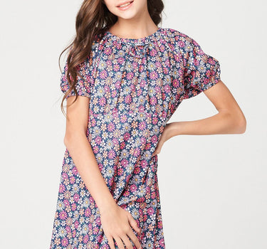 Floral A-Line Midi Dress 