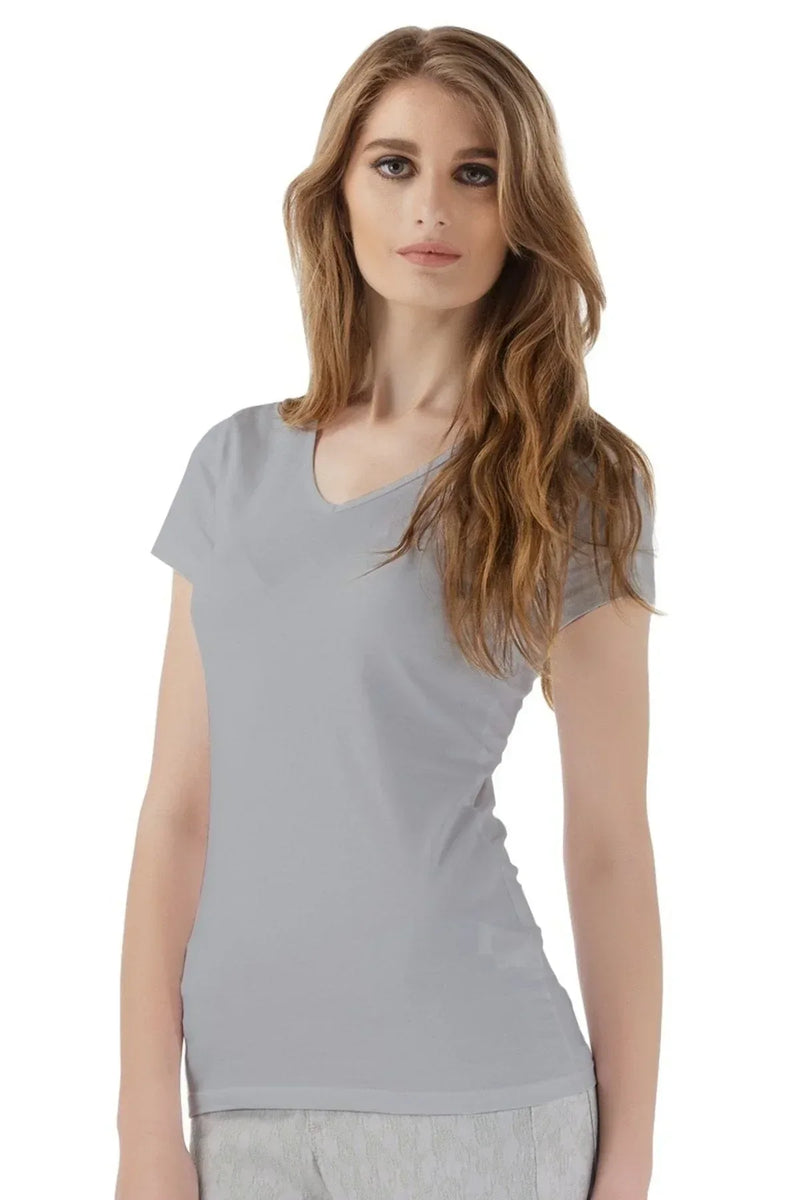 Half Sleeves V Neck T-Shirt Grey – MEME