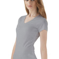 Solid V-Neck T-Shirt For Women - Grey 