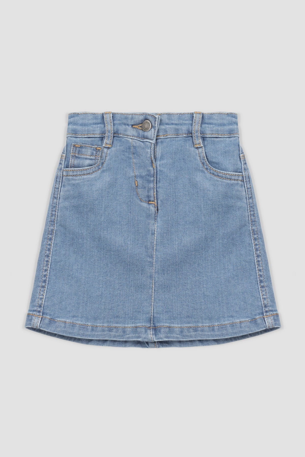 Light Wash Denim Mini Skirt