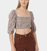 Classical Gingham Checkered Crop Top 