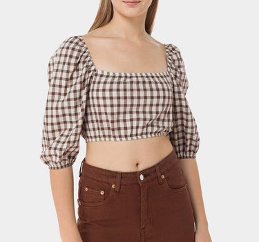 Classical Gingham Checkered Crop Top 