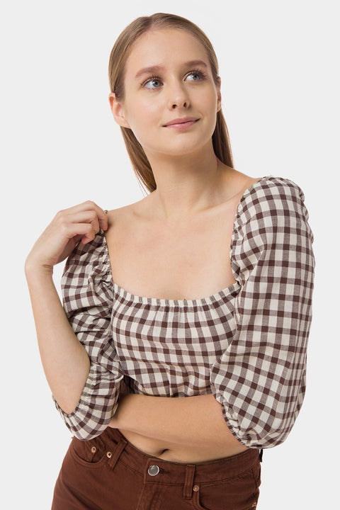Classical Gingham Checkered Crop Top