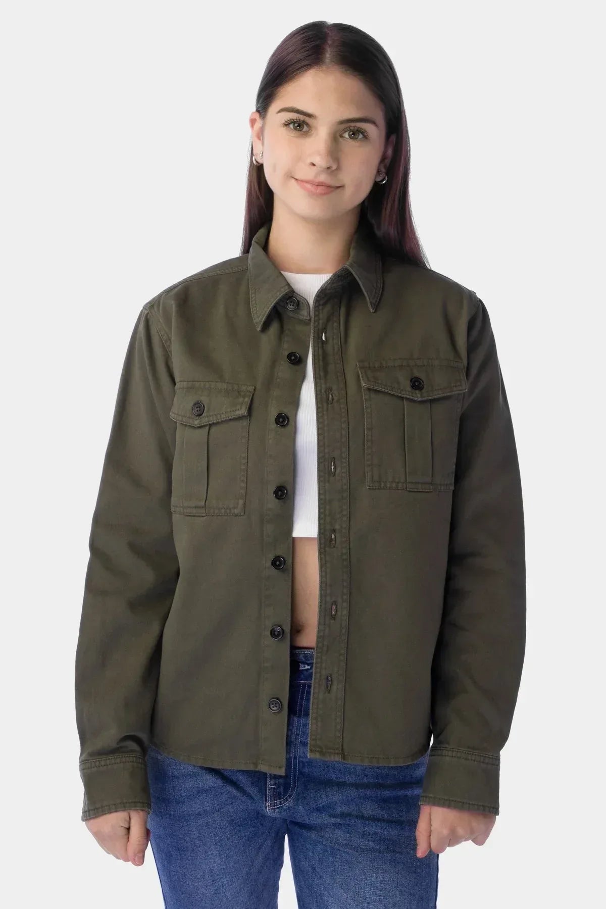 Full Sleeves Women Shacket Khaki – MEME