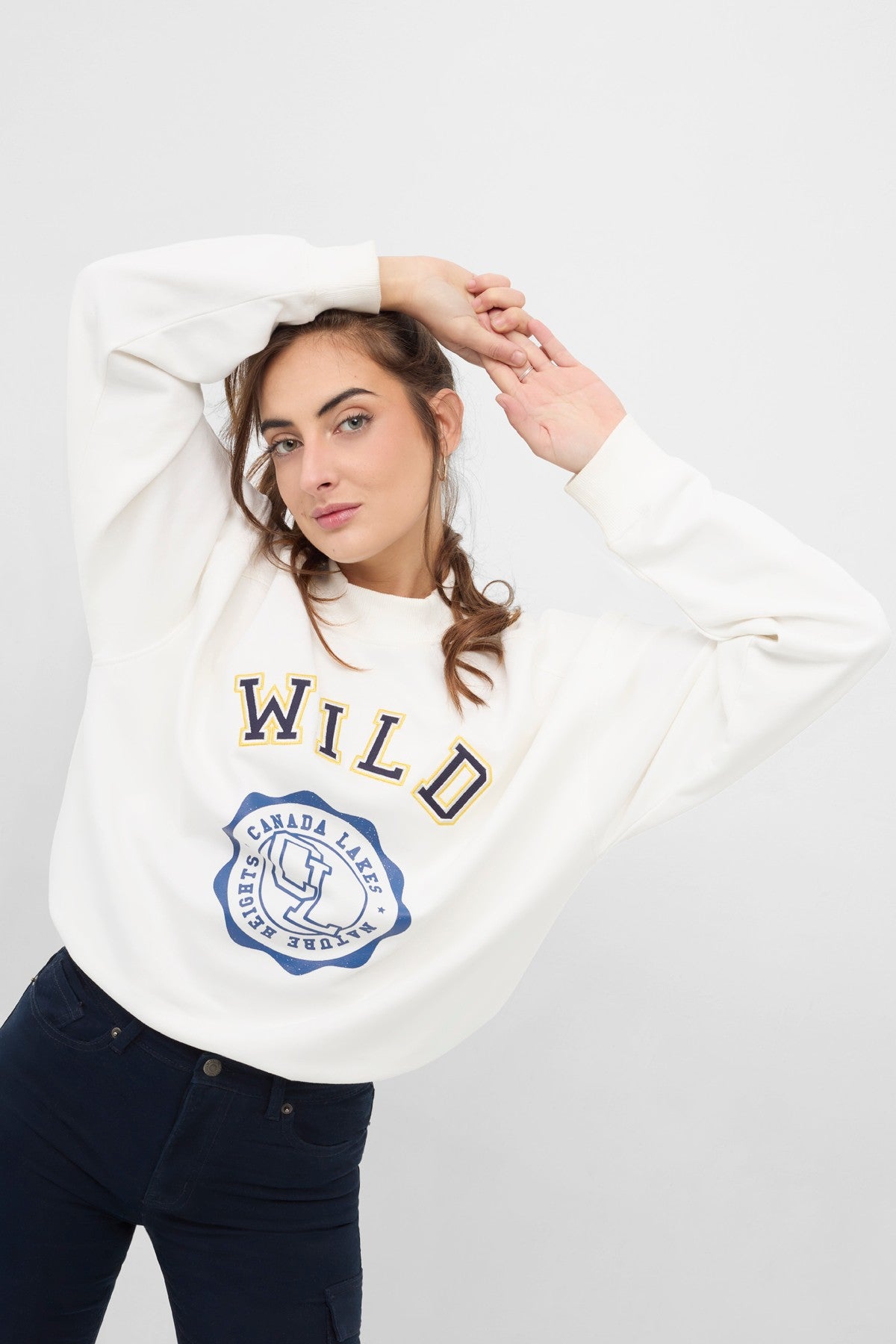 Typography Drop Shoulder Sweatshirt