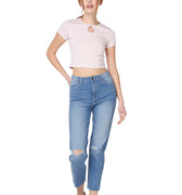 Solid Ribbed Crop Top 