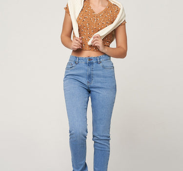 Ribbed Sheath Floral Top 