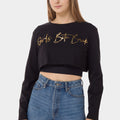 Sparkled Typography Crop T-Shirt 